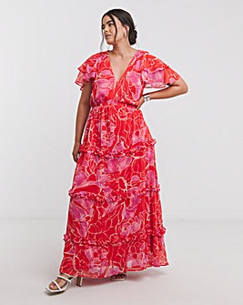 Joanna Hope Tiered Ruffle Maxi Dress