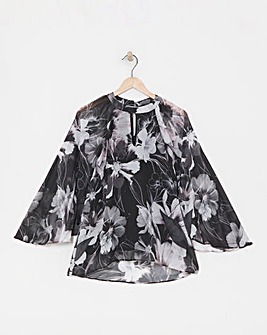 Joanna Hope Keyhole Pleated Blouse