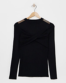 Joanna Hope Knit Jumper With Mesh Insert