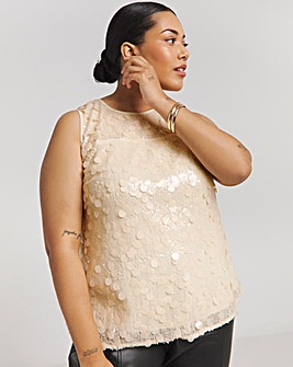 Joanna Hope Sequin Shell Top