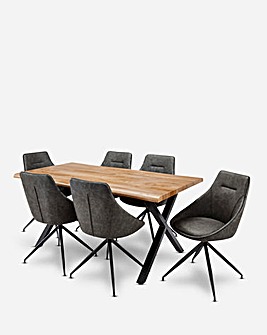 Karter Large Dining Table and 6 Chairs