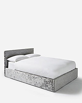 Hayden Crushed Velvet Ottoman Bed with Quilted Mattress