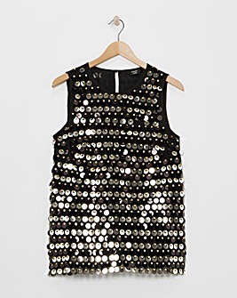 Joanna Hope Sequin Shell Top