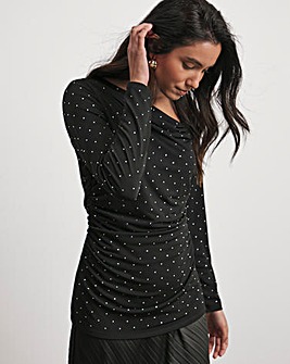 Joanna Hope Jersey Top With Studs