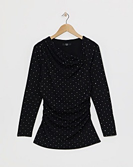 Joanna Hope Jersey Top With Studs