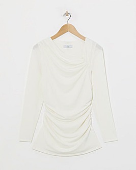 Joanna Hope Aysmmetrical Top With Brooch