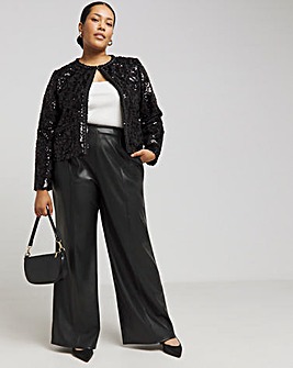 Joanna Hope Cropped Boucle Sequin Jacket