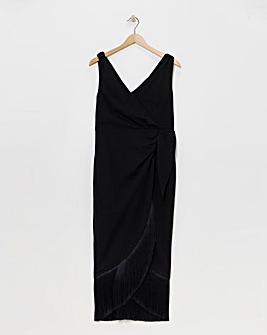 Joanna Hope Wrap Dress With Fringing