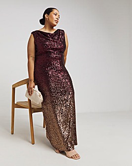 Joanna Hope Ombre Sequin Dress