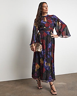 Joanna Hope Printed Maxi Dress With Gold Foil