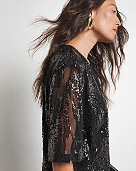 Joanna Hope Sequin Blouse