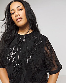 Joanna Hope Sequin Blouse