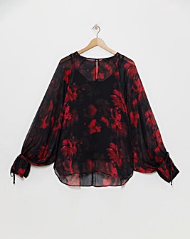 Joanna Hope Tie Sleeve Blouse
