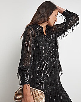 Joanna Hope Sequin Tassle Shirt