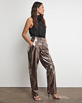 Joanna Hope Bronze Metallic PU Trousers