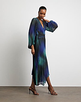 Joanna Hope Asymmetric Pleated Dress