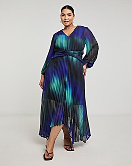 Joanna Hope Asymmetric Pleated Dress