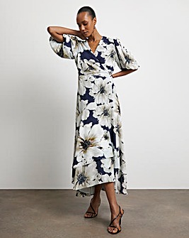 Joanna Hope Wrap Dress With Puff Sleeves