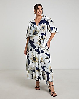 Joanna Hope Wrap Dress With Puff Sleeves