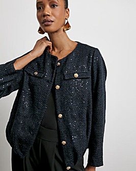 Joanna Hope Boucle Bomber Jacket