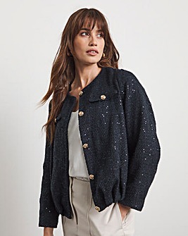 Joanna Hope Boucle Bomber Jacket