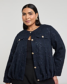 Joanna Hope Boucle Bomber Jacket