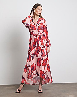 Joanna Hope Pleated Wrap Dress