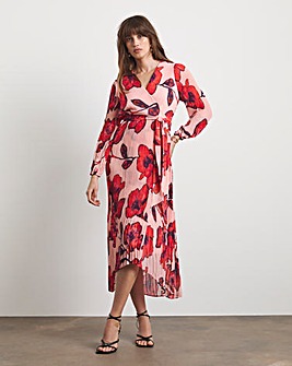 Joanna Hope Pleated Wrap Dress
