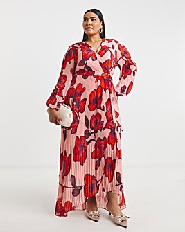 Joanna Hope Pleated Wrap Dress