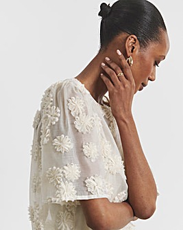 Joanna Hope Floral Textured Blouse