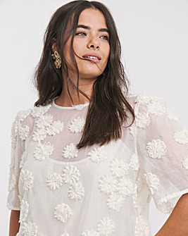 Joanna Hope Floral Textured Blouse