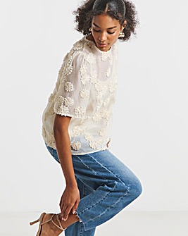 Joanna Hope Floral Textured Blouse