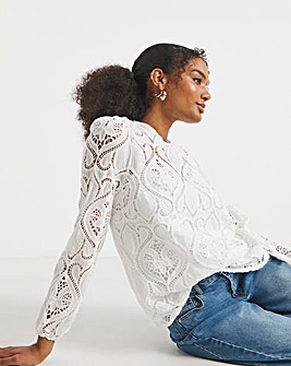 Joanna Hope Premium Broderie Blouse