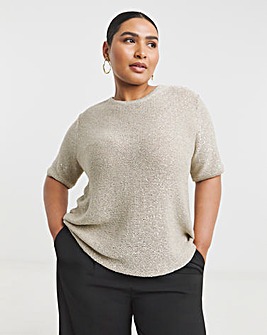 Joanna Hope Short Sleeve Sequin Knit Jumper