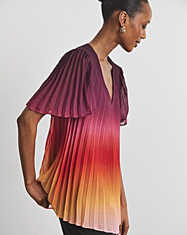 Joanna Hope Pleated Ombre Blouse