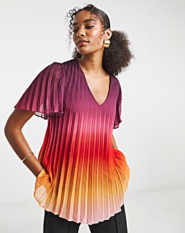 Joanna Hope Pleated Ombre Blouse