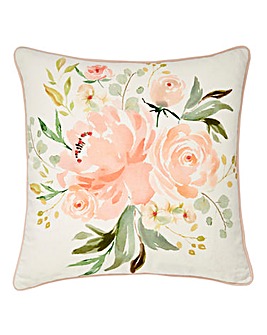 Embroidered Floral Cushion