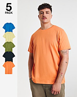 5 Pack Pure Cotton Crew Neck T-Shirts