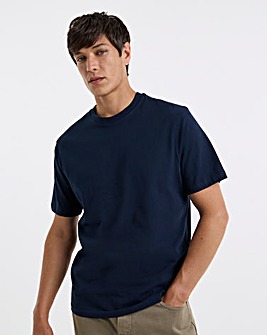 Pure Cotton Relaxed Fit T-Shirt- Navy