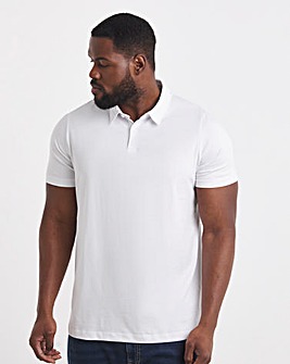Pure Cotton Jersey Polo Long Length- White