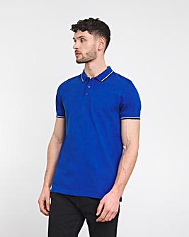 Pure Cotton Tipped Pique Polo Long
