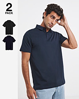 2 Pack Pure Cotton Jersey Polo