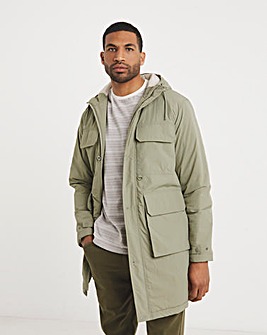 Khaki Shower Resistant Lightweight Padded Parka