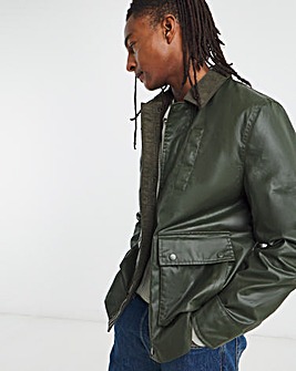 Khaki Cord Collar Wax Jacket