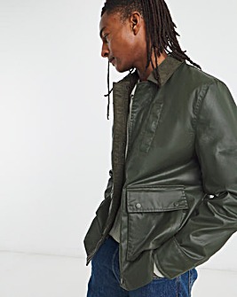 Khaki Cord Collar Wax Jacket