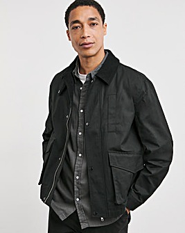 Black Wax Cord Collar Jacket