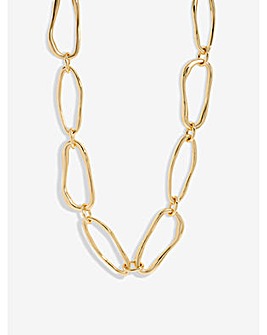 Inicio Gold Plated Polished Link Necklace - Gift Pouch