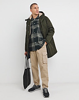 Khaki Water Resistant Borg Lined Parka