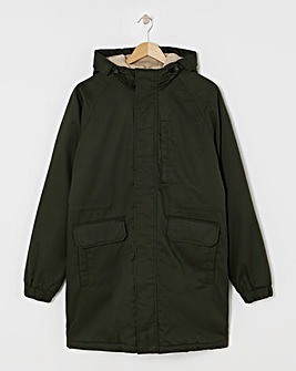 Khaki Water Resistant Borg Lined Parka