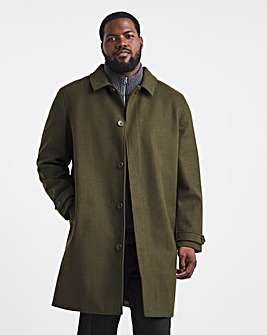Faux Wool Mac with Cuff Tabs